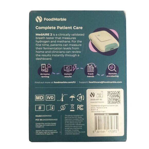 FoodMarble AIRE 2 Breath Tester Hydrogen Methane MedAIRE - Picture 2 of 5